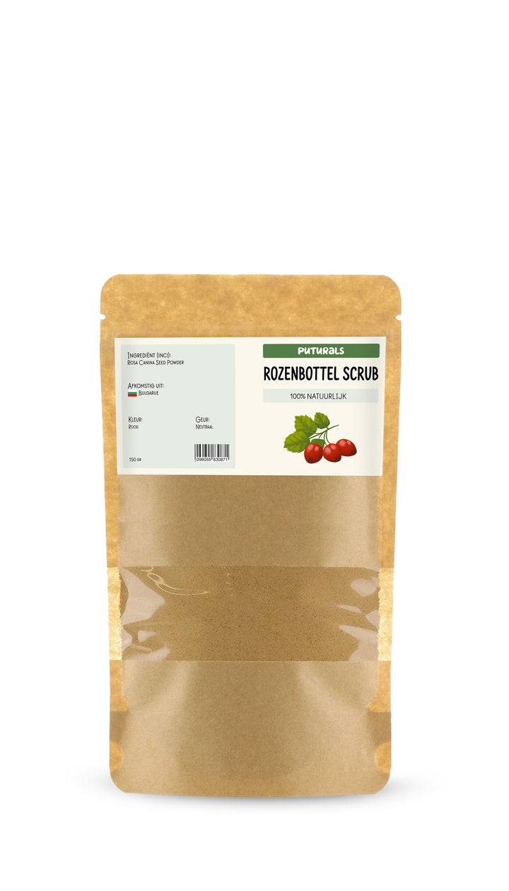 Rozenbottel Scrub 100% Natuurlijk & Puur - 150 gram - Voorkant