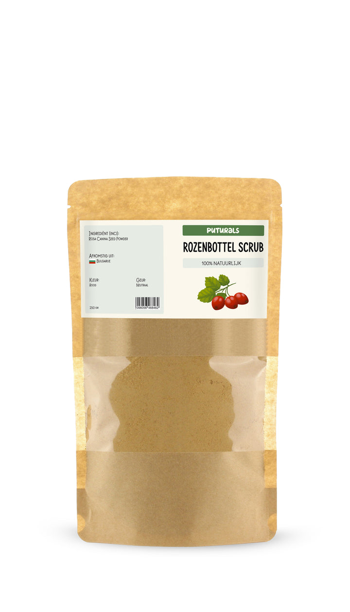 Rozenbottel Scrub 100% Natuurlijk & Puur - 250 gram - Voorkant