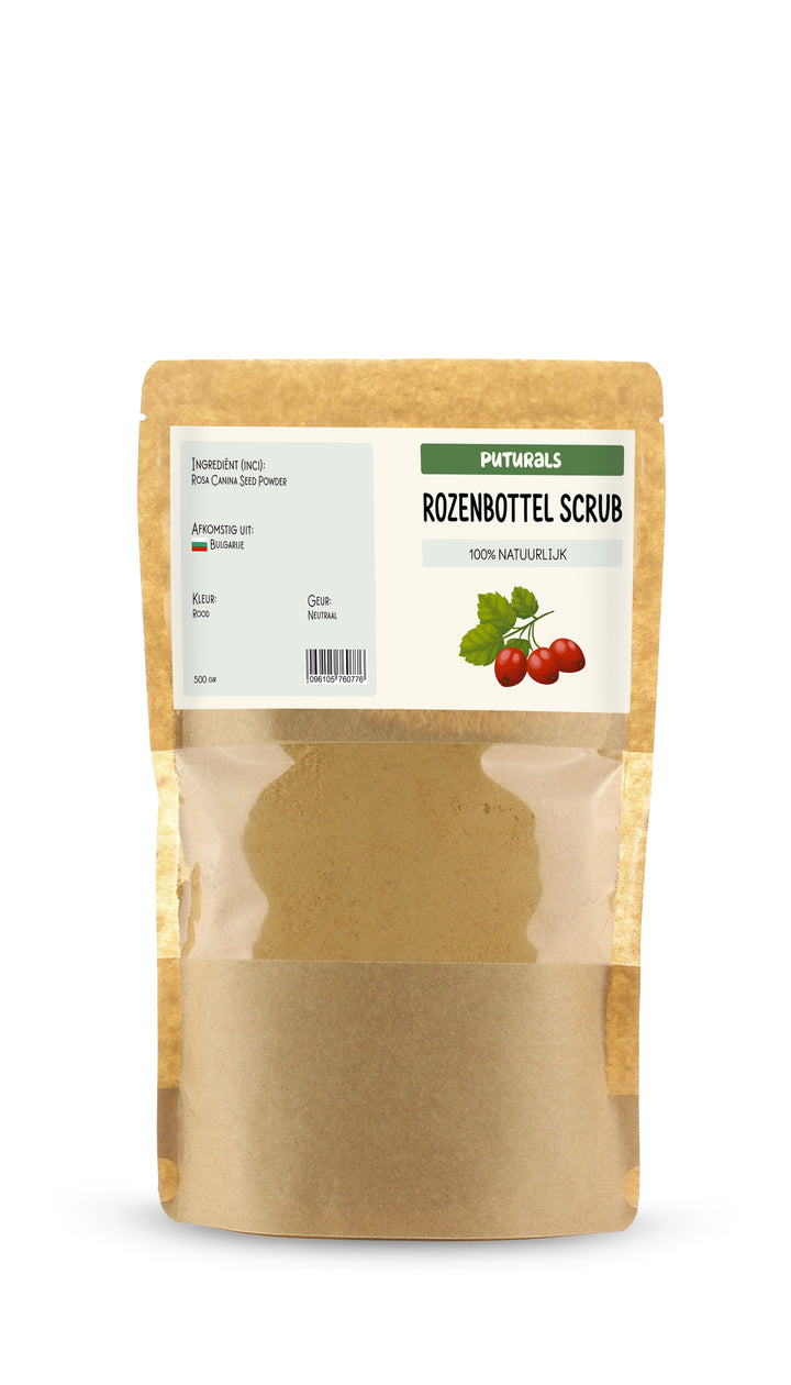 Rozenbottel Scrub 100% Natuurlijk & Puur - 500 gram - Voorkant
