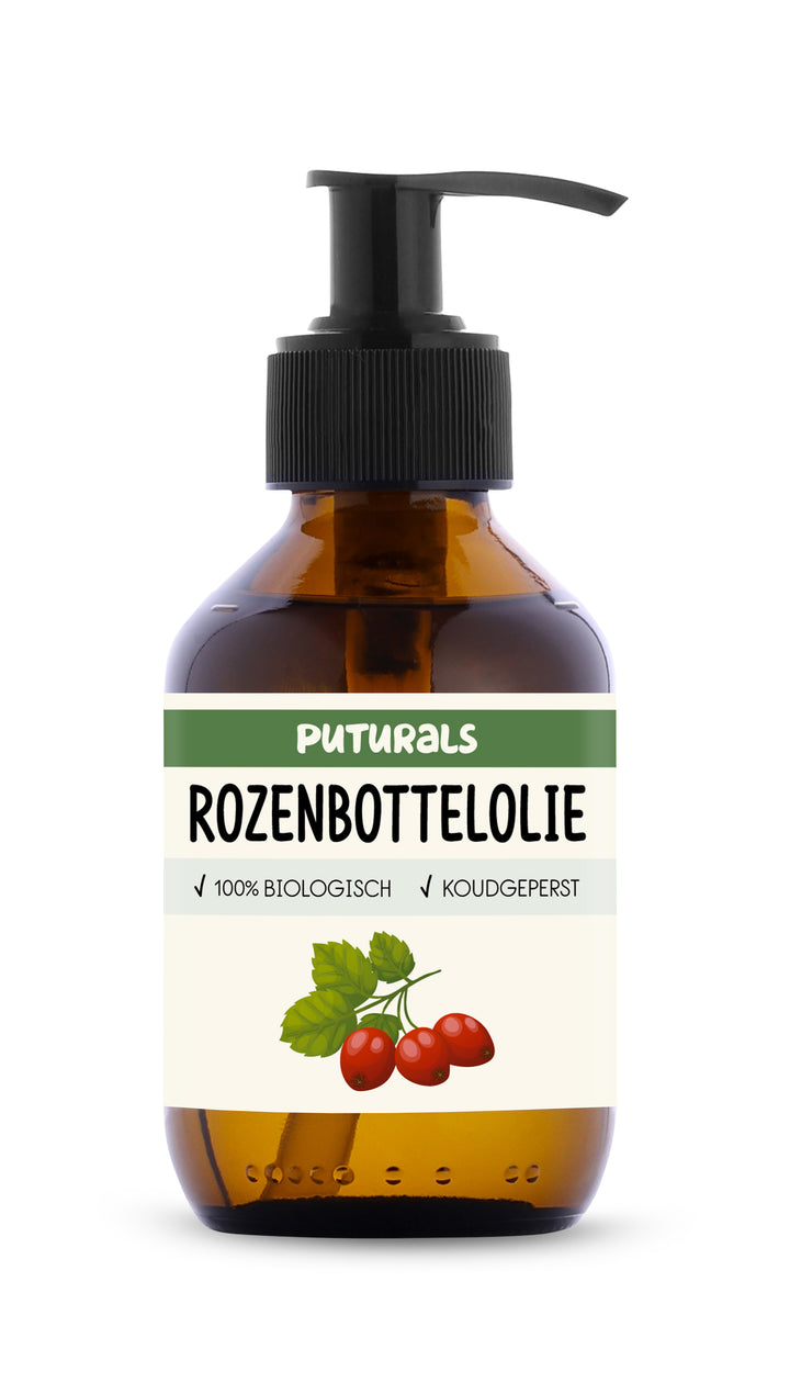 Rozenbottelolie 100% Biologisch & Koudgeperst - Voorkant - 150ml