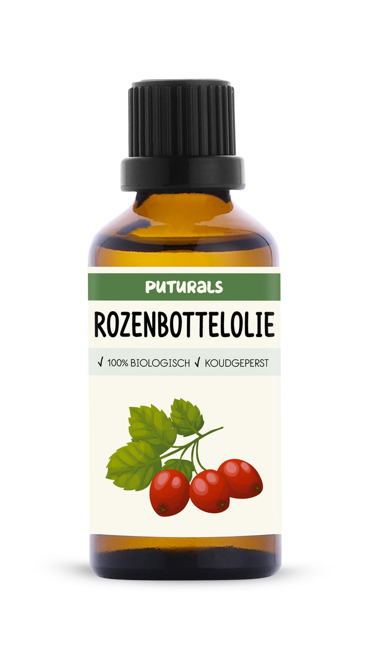 Rozenbottelolie 100% Biologisch & Koudgeperst - Voorkant - 50ml