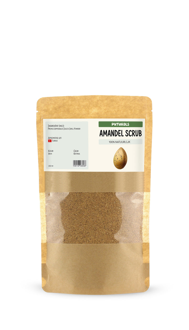 Zoete Amandel Scrub 100% Natuurlijk & Puur - 250 gram - Voorkant