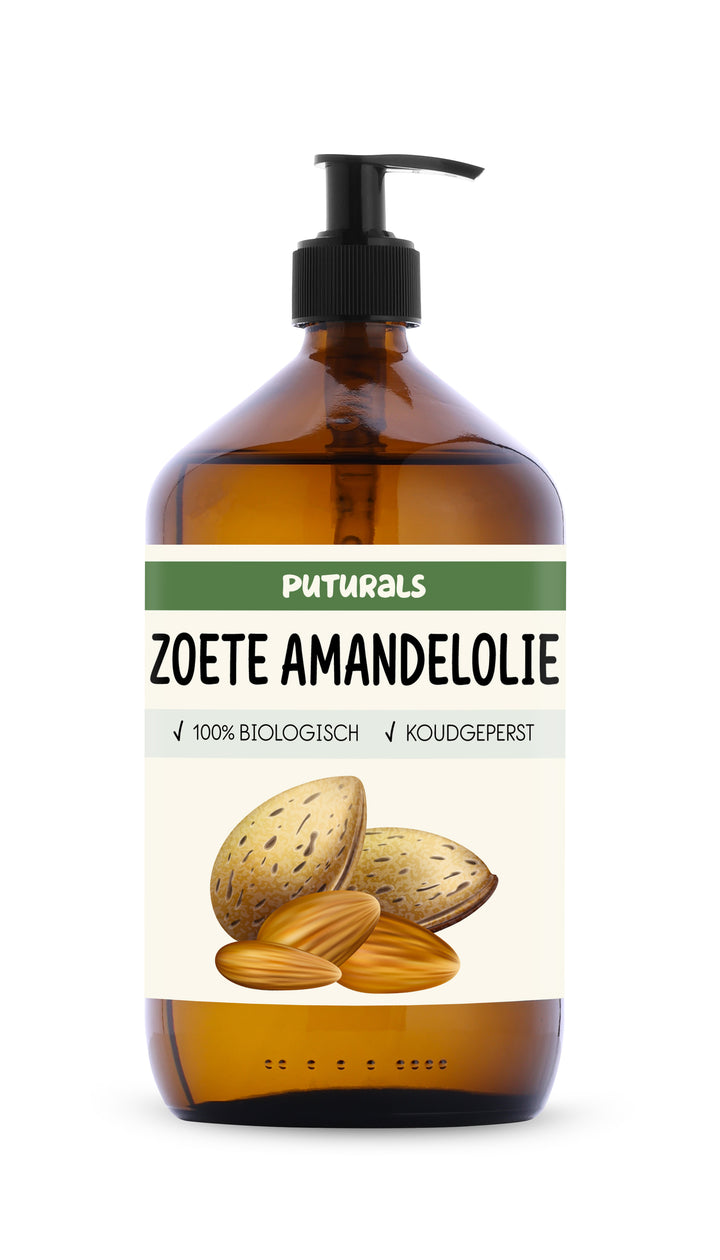 Zoete Amandelolie 100% Biologisch & Koudgeperst - 1000ml - Voorkant